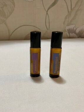 Two Doterra Therapeutic Grade Essential Oil Roll-Ons - 1 Peppermint, 1 Lavender